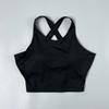 Fl Large Size Nude-Feel Brushed Fabric Cross-Back Sports Bra for Women, Quick-Dry Breathable Yoga Fitness Running Underwear