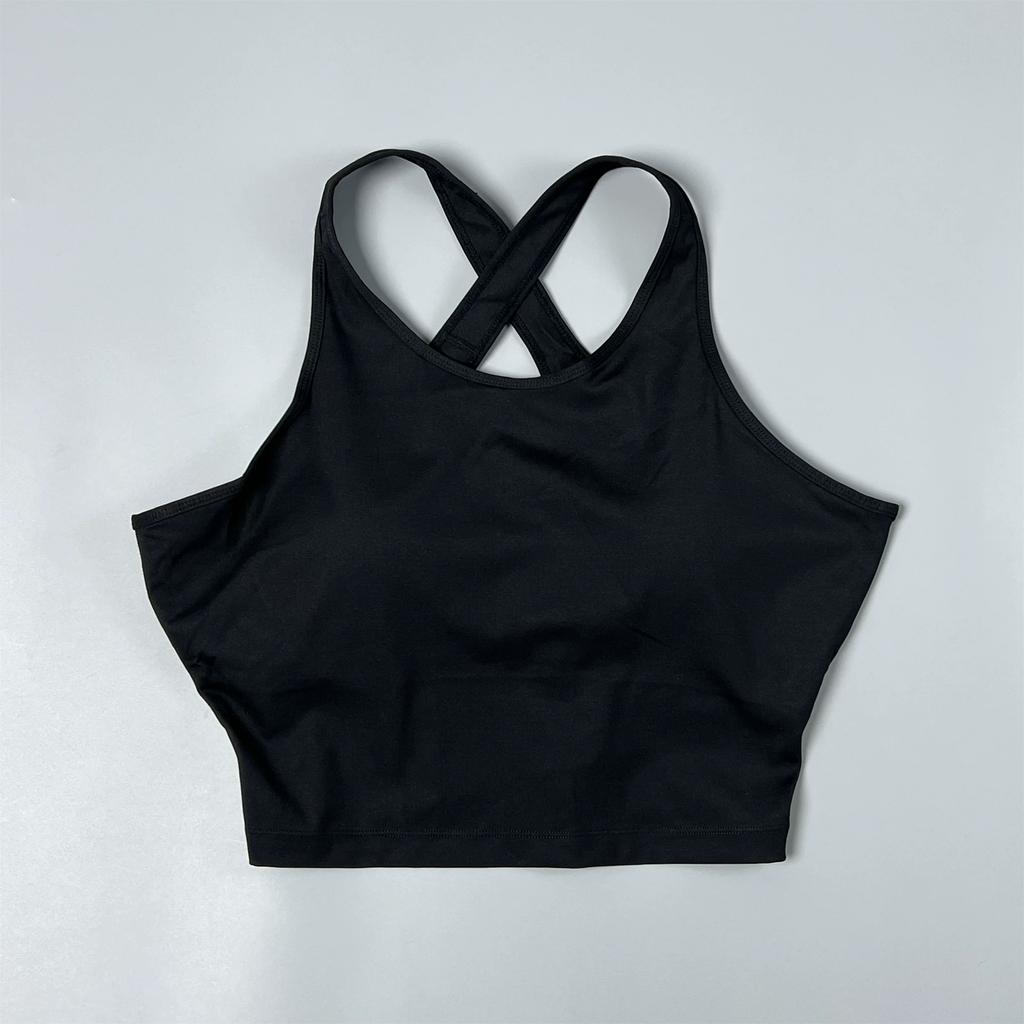 Fl Large Size Nude-Feel Brushed Fabric Cross-Back Sports Bra for Women, Quick-Dry Breathable Yoga Fitness Running Underwear