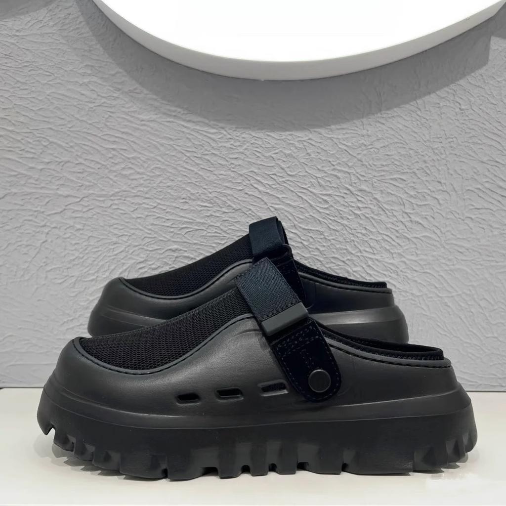 In the Summer of 2025, the New Thick-soled Heightened One-pedal Velcro Sandals Are Breathable and Light, and the Beach Women's Shoes Are Worn Outside.