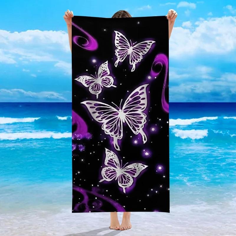 Colorful Blue Monarch Butterfly Print Beach Towel Fashion Art Beach Blanket Soft Quick Dry Sand Free Swim Towel for Beach Use