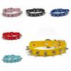 Colorful Cat Dog Collar Leather Pet Neck Strap Comfortable Pet Spiked Studded Collars  Cats