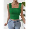 Женский укороченный топ без рукавов с открытым пупком, квадратным воротником и жилетом на бретелях