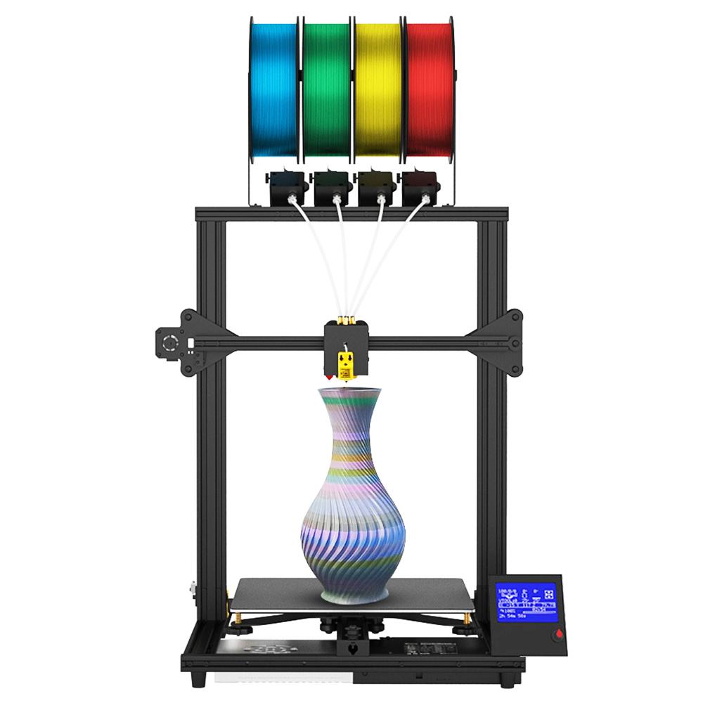 Refurbished:Zonestar Z8PM4 Pro Extruder 4-IN-1-OUT Color-Mixing 3D Printer LCD Screen High Precision Resolution DIY Kit - Black