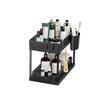 2 Tier Sliding Cabinet Basket With Hooks Under Sink Organizer Upgraded Bathroom Organizer  Bathroom