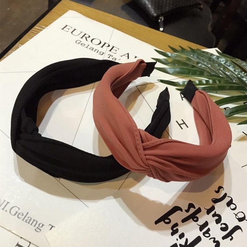 Women Ladies Yoga Elastic Hairband Bow Knot Headband Headwrap Hair Hoop Solid