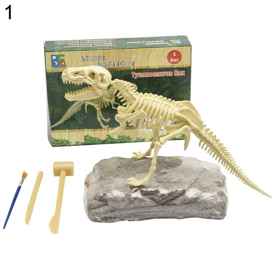 Dinosaur Fossil Skeleton Excavation Dig Up Kit DIY Assembly Educational Kids Toy