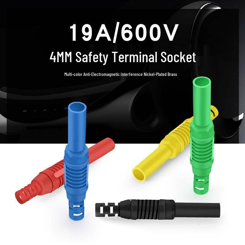 Тестовый удлинительный шнур с банановыми штекерами 4 мм, папа-мама, никелированное медное покрытие разъема, паяемое гнездо 32А