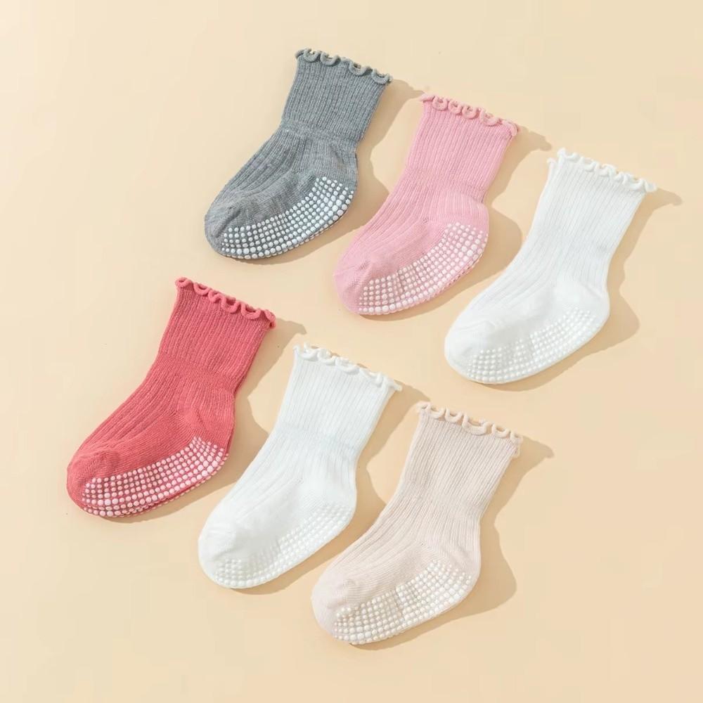 6 Pairs 6 Pairs Pack Anti-Slip Socks Breathable Fabric Toddler Socks Indoor Activities