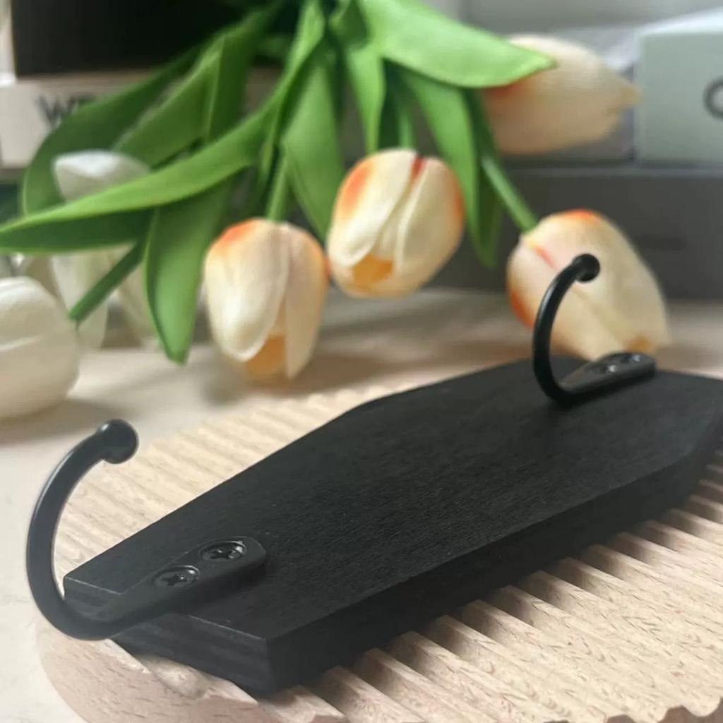 1pc Gothic Coffin Wall Hook for Keys Spooky Home Decor for Wall Rustic Black Wooden Hanger for Mugs Purse Towel Clothes Wall Mounted Coffins Hanger