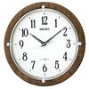 Clock GP212B Natural Satellite Radio-Controlled Analog Wall Clock, Space Link, Brown with Wood Grain Pattern