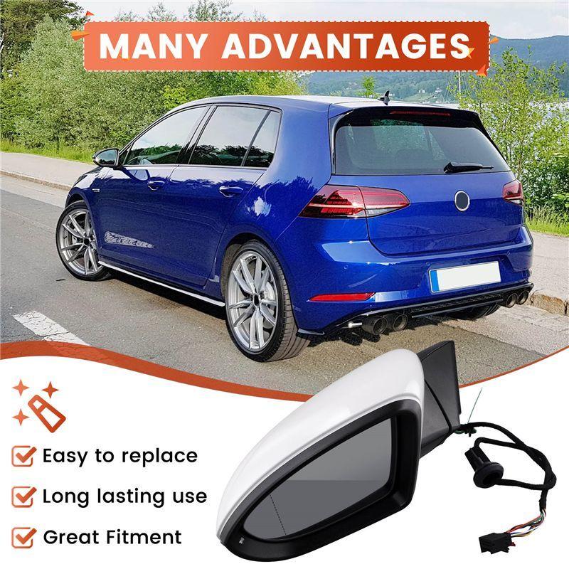 Highly Recommended Rear View Mirror Assembly 9 Wires Heated Electric Folding Side Wing Door Mirror For VW Golf 7 MK7 MK7.5