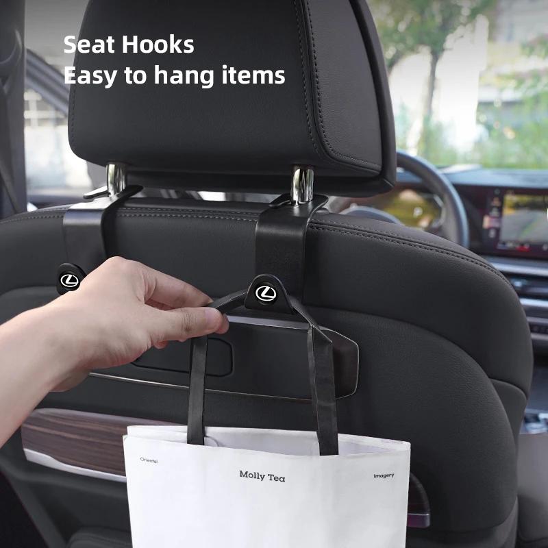 WQB1 2Pcs ABS Car Seat Back Hooks Portable Storage Holder For Lexus F SPORT ES RX NX LS UX LM LX GX LC RZ IS CT GS RC HS SC TX LBX