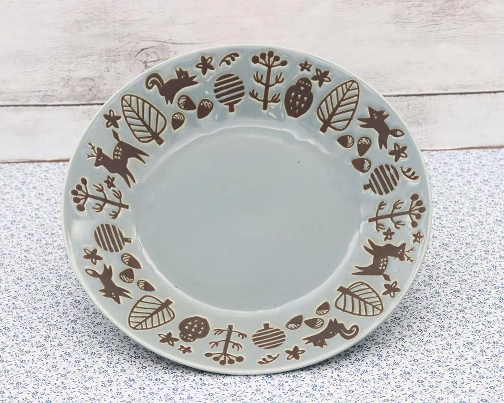 Castle Enterprises [Set of 10 18cm Summer Cake Plates] Mino Ware with Adorable Animal Designs, Scandinavian-Style Vintage Tableware