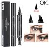 QIC Seal Double -headed Eyeliner, Waterproof and Quick -drying 2in1 Triangular Wing Seal Seal Print Eyeliner Pen