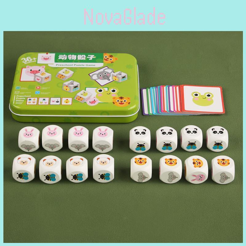 Wooden Animal Dice Board Game For Kids Focus Skills And Interactive Play