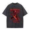 Игровой футболка Dante из Devil May Cry Винтажная с кислотной стиркой Мужская Готическая Ретро Мода Футболки с коротким рукавом Мужская Хип-Хоп Уличная одежда
