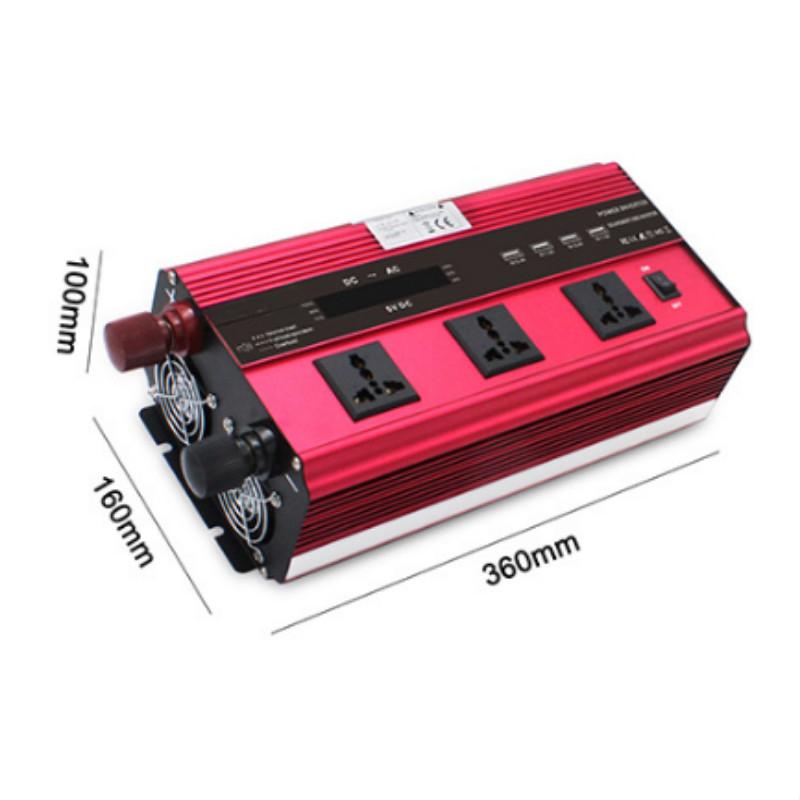 4000 Вт/5000 Вт Портативный автомобильный инвертор Бытовой ЖК-дисплей Интеллектуальный дисплей Преобразователь напряжения Инвертор с модифицированной синусоидой