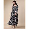 Women's Floral Printed Crepe Full Length Dress