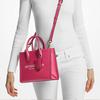 Michael Kors Кожаная сумка-тоут через плечо с принтом логотипа Mk Маленькие женские сумки Розовый 35S2G7ZC5L-936