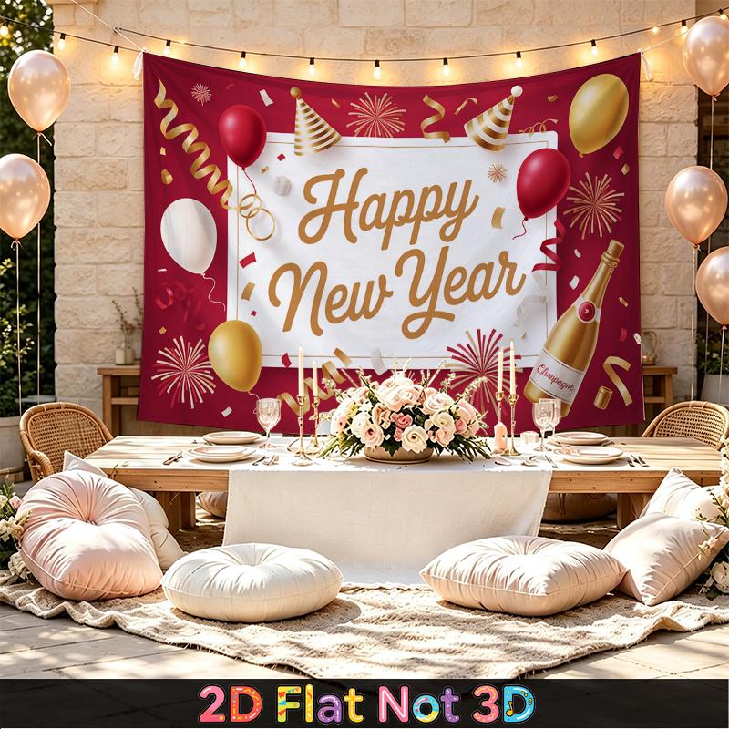 Party Backdrop New Year Flat Golden Foil Balloons Festive Multi Layered Celebrations Event Backdrop Decoration Front Door Decor