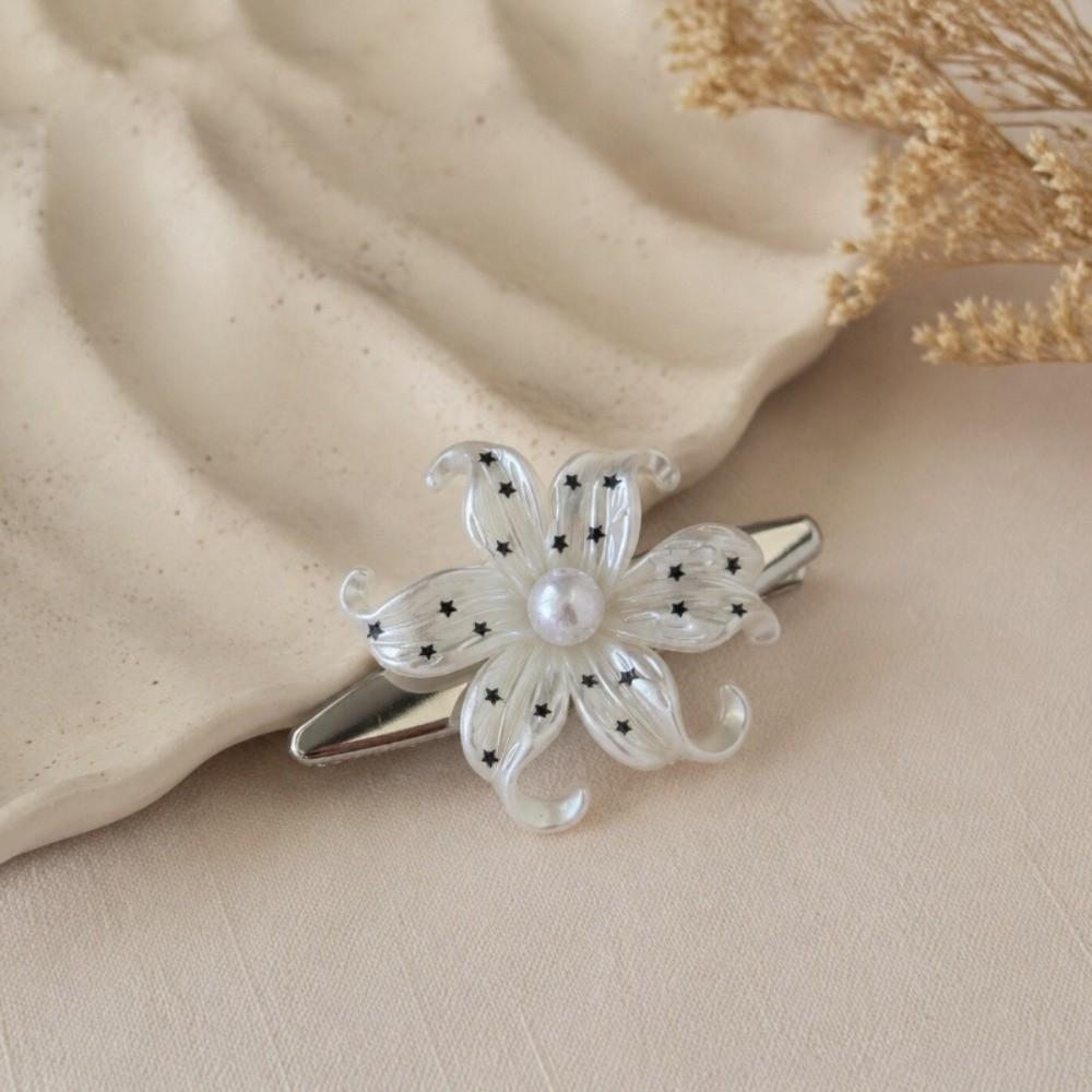 Star Print Flower Hairpins Pearl Vintage Side Clip Fashion Flower Hair Clips Hair Accessories