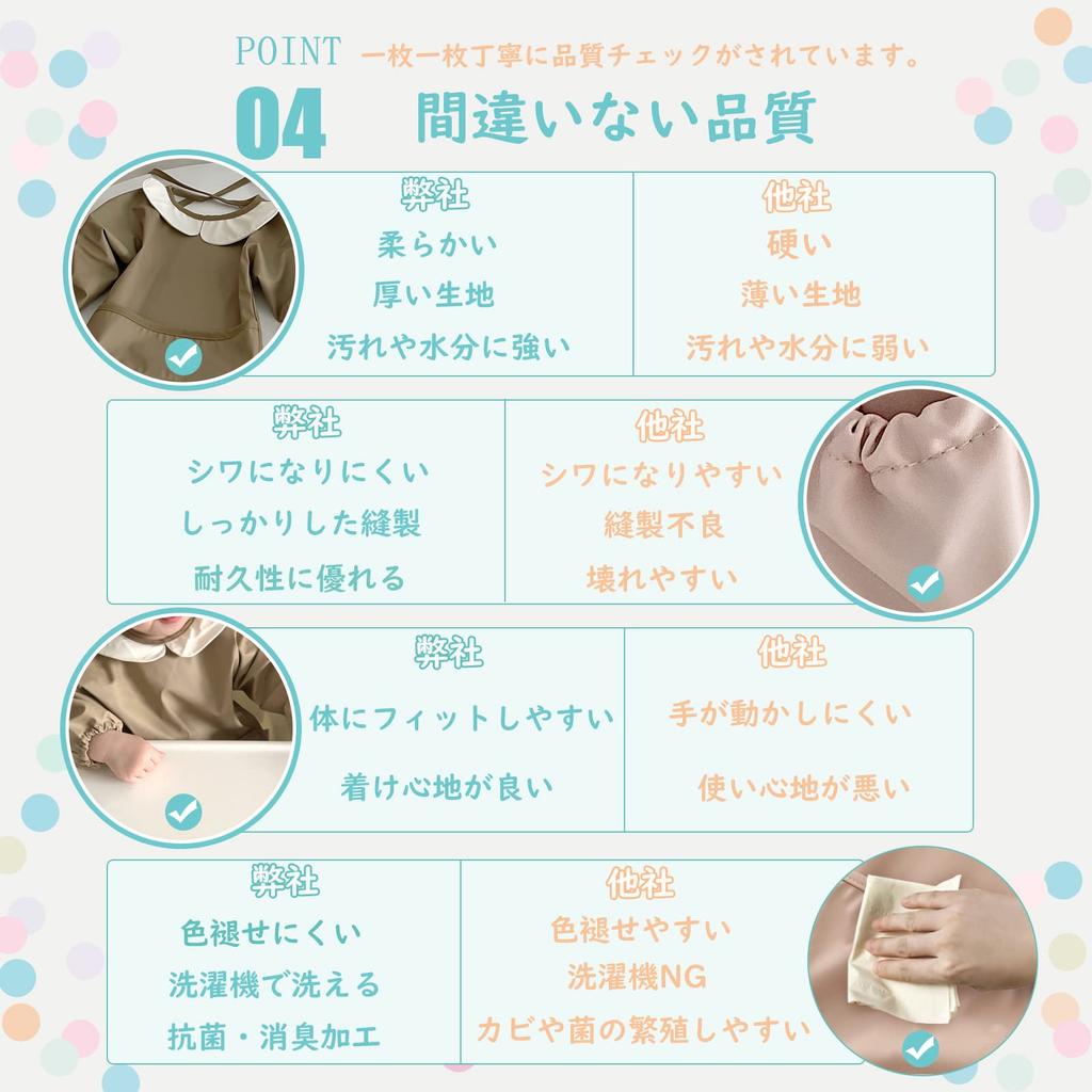 Набор для кормления Длинный Набор Скандинавский Прикорм Прием пищи Возраст Ясли Детский сад Подготовка к поступлению [kalavika] Фартук, Рукав, 2, Стиль, Моющийся, Детский, Еда,