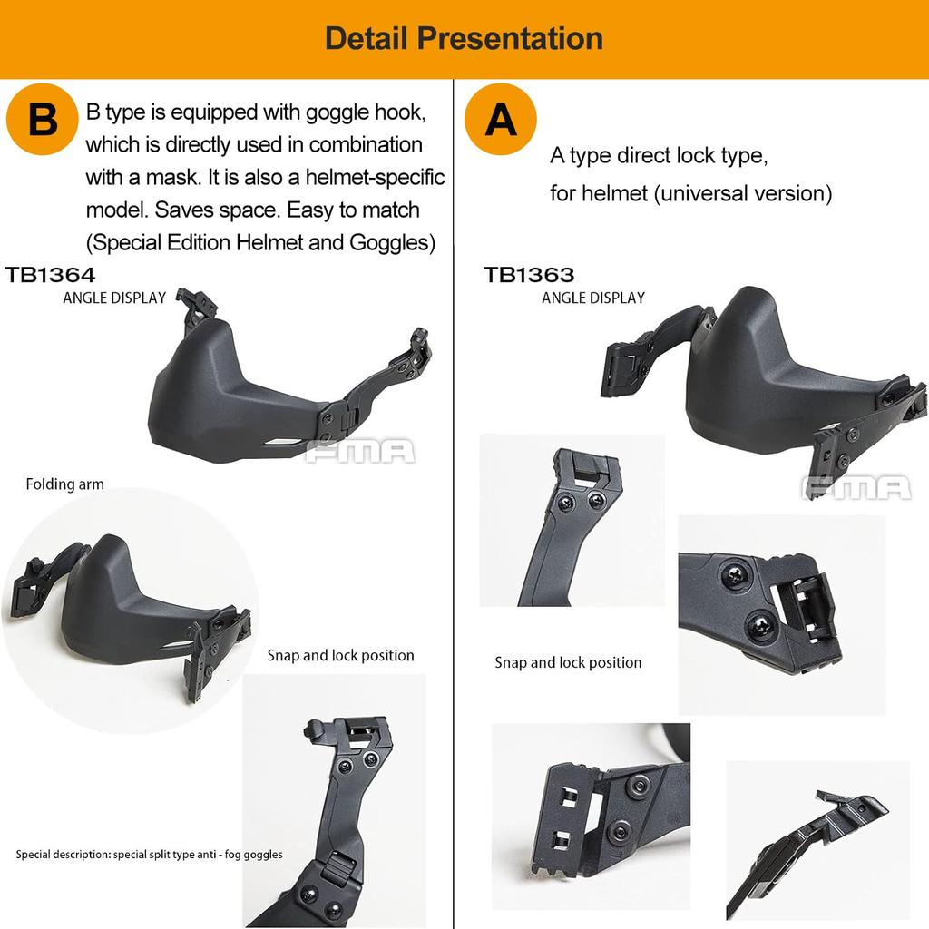 FMA Tactical Airsoft Mask Half Face Mask Tactical Airsoft Protective Mask Foldable Half Seal Mask for CS Game Cosplay (Б, Черный)