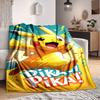 1pc Pikachu Flannel Blanket, Soft Skin Friendly with Digital Printing, Various Sizes Available for Family, Friends, Birthday