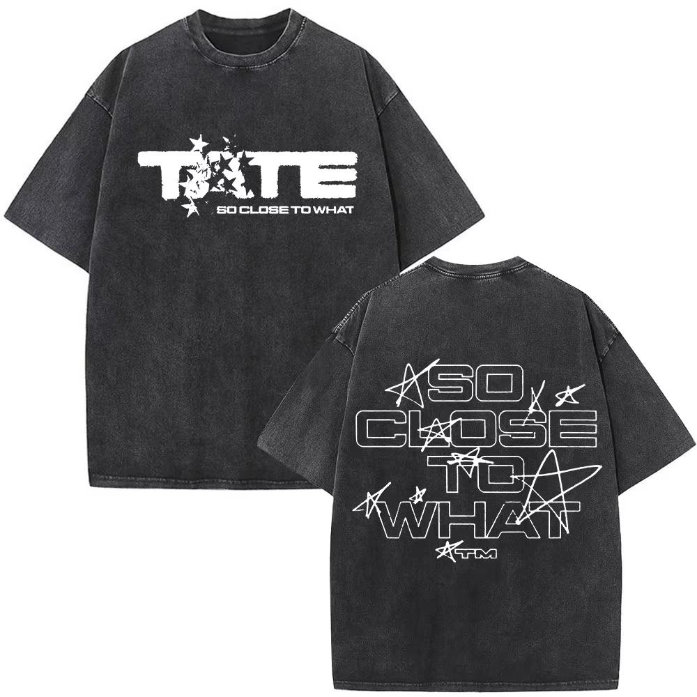 Tate McRae So Close To What Album Tour Washed Tshirt Men Women Cotton Short Sleeve Summer Vintage T Shirt Tops Fans Gift
