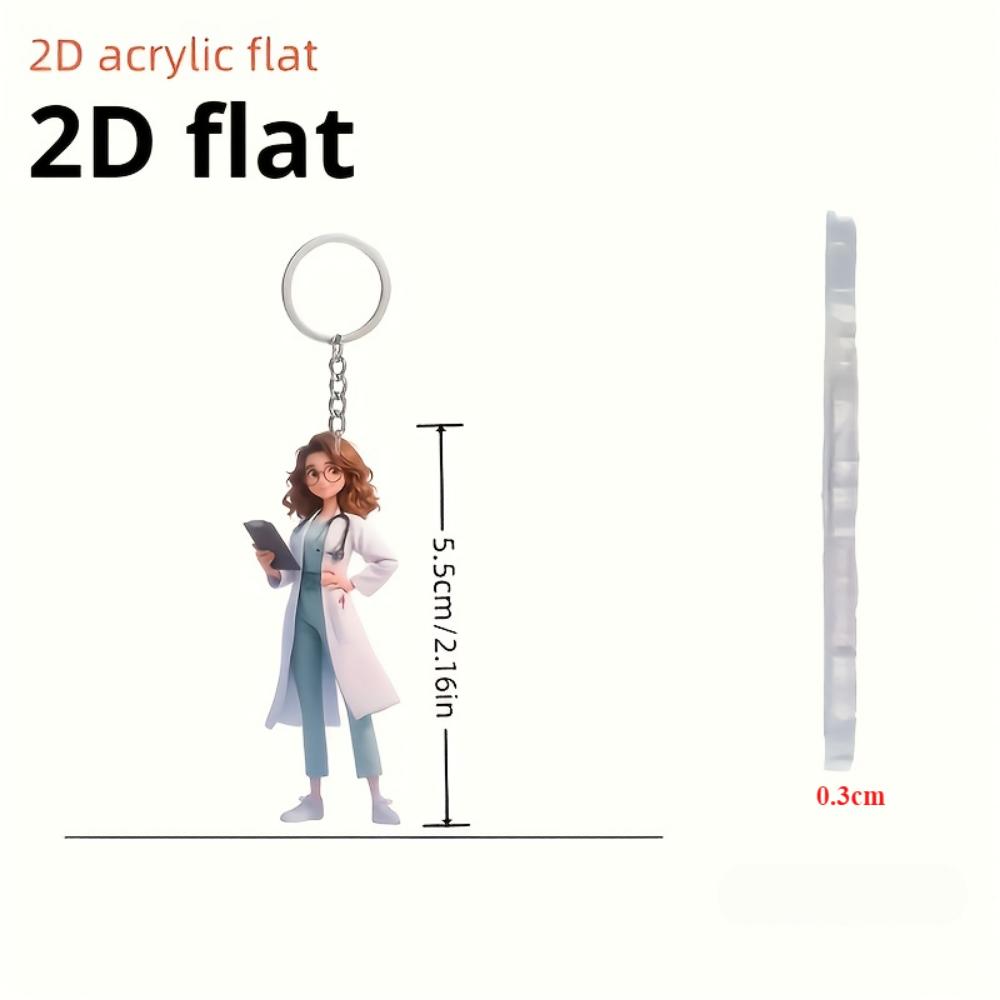 Прекрасная медсестра, 3 шт., 2D плоский акрил, украшение, подходит для брелока, рюкзака, медсестры, Рождества, Хэллоуина