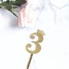 Cake Numeral Topper Crown Style Dazzling Acrylic Number Cake Topper Anniversary Birthday Party Decoration for Home