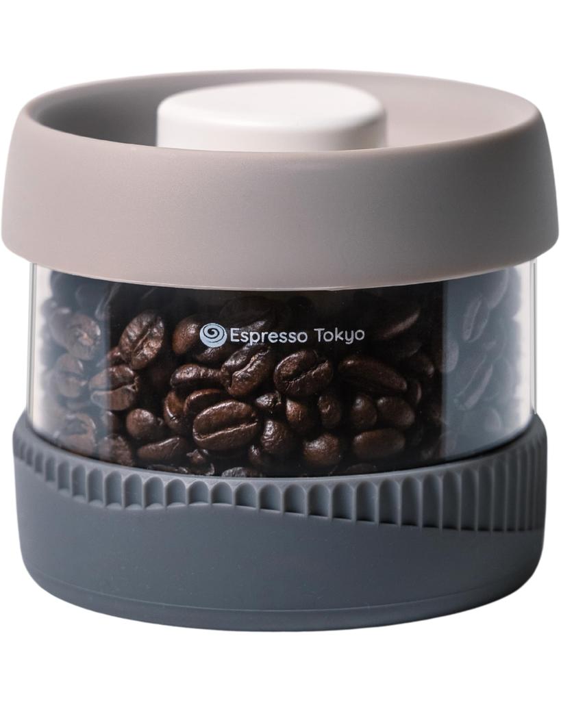 Espresso Tokyo Coffee Canister, Vacuum Sealed, Press-the-Button Emptying, Coffee Bean Storage Container (450ml (approximately 100g of Coffee Beans))