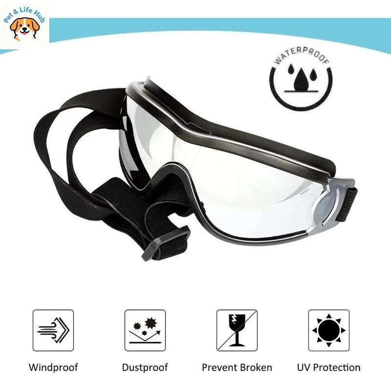 Dog Sunglasses Anti-Fog Goggles Adjustable Strap Pet Snow Goggles for Travel Skiing Outdoor Sports for Medium to Large Dogs