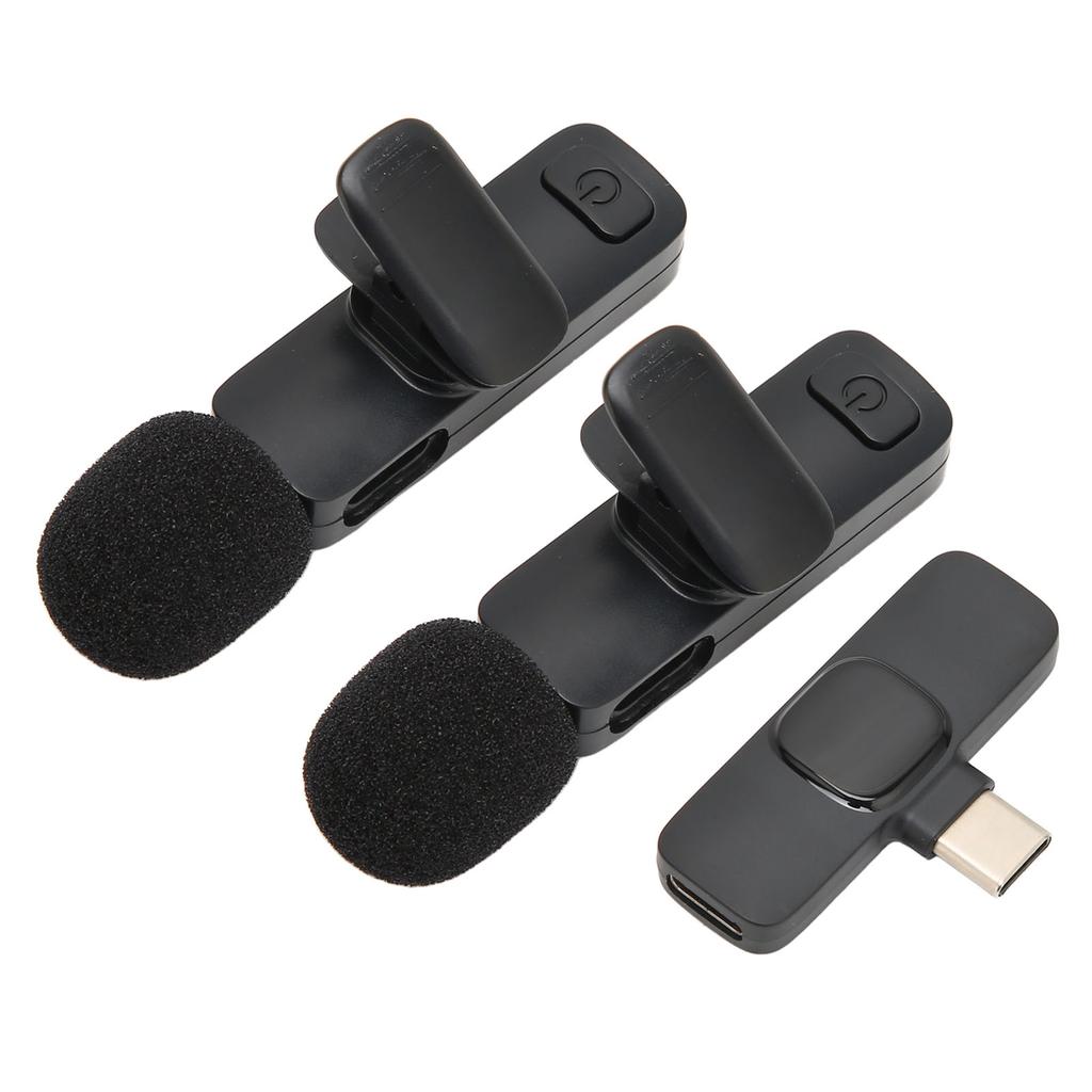 Беспроводной петличный микрофон One Tows Два мини-петличных микрофона с функцией шумоподавления Plug and Play для
