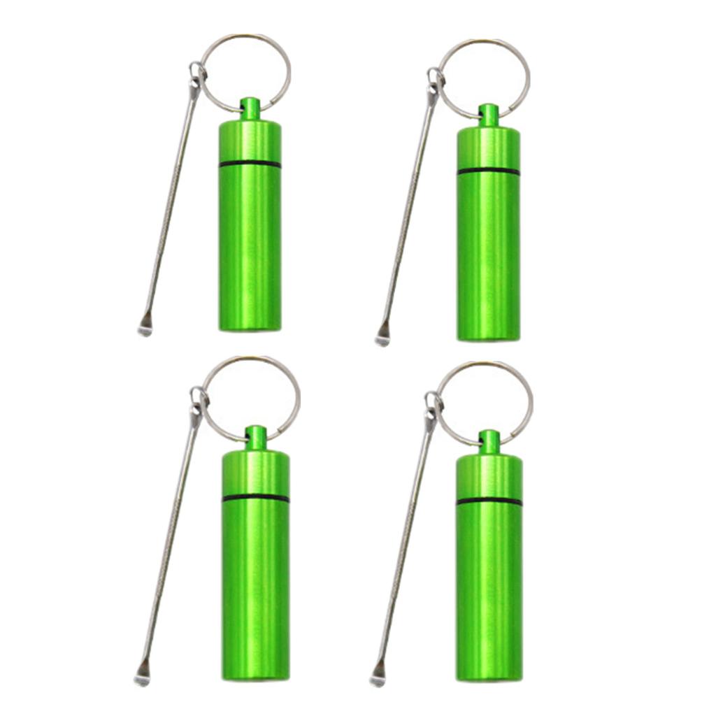 4 шт. Портативный черный металлический контейнер для хранения, дорожный контейнер с ложкой, делюкс диспенсер