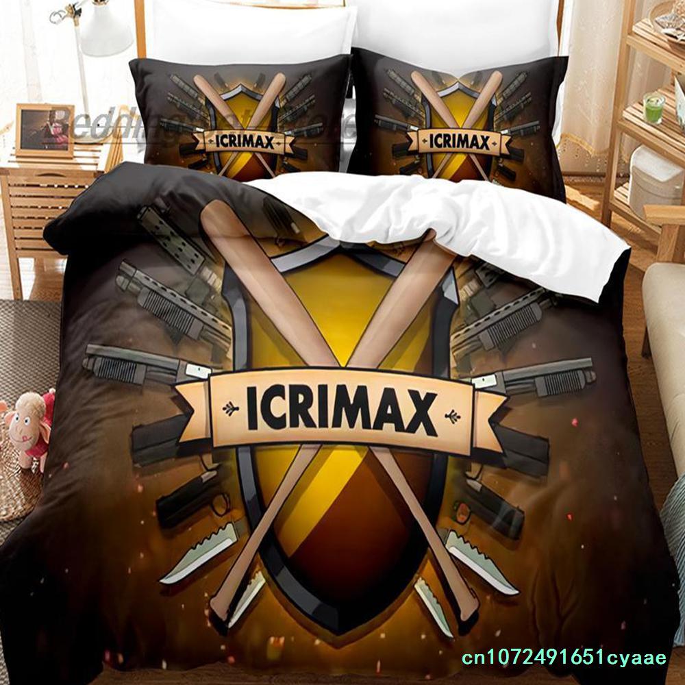 Icrimax Комплект постельного белья Односпальный Twin Full Queen King Size Комплект постельного белья Взрослый Детская спальня Комплекты с пододеяльником 3D-печать Icrimax Комплект простыней