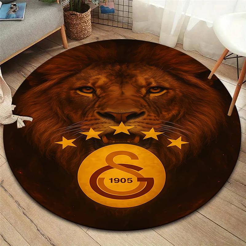 Круглый ковер Galatasaray S.K, Ковер для гостиной, спальни, дивана, игровой комнаты, Нескользящий коврик для пола