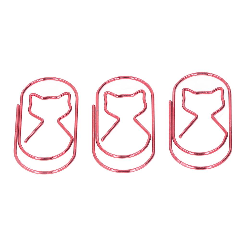 4 Box Cute Cat Paper Clip Fun Shaped Plated Paper Clamp Book Clips Wire Book for File Classification