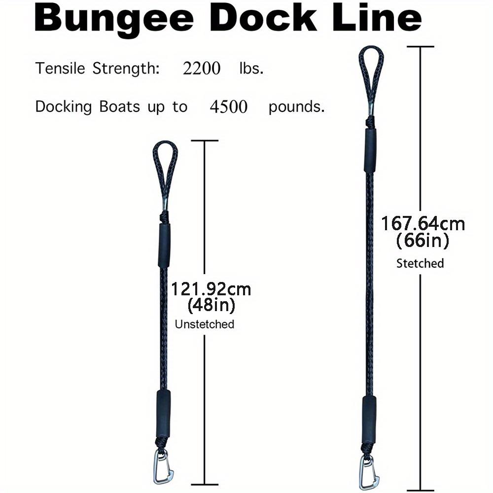 2pcs Dock Mooring Rope (with Stainless Steel Clip) for Boat Docks, Kayaks, Jet Skis, Jet Skis, Pontoons, Canoes, Powerboats