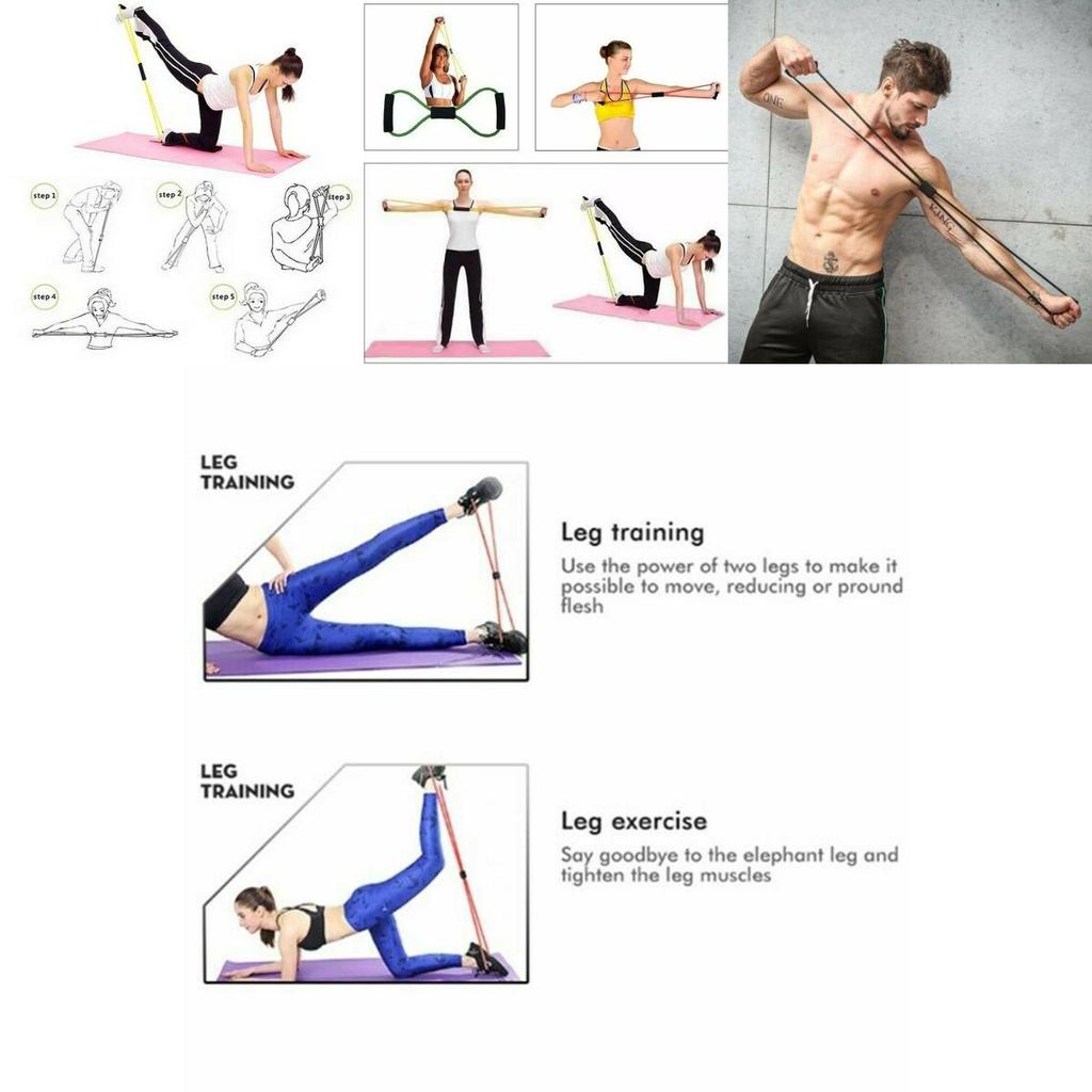 Lightweight And Easy To Store 8-shape Resistance Band With Comfortable Foam Grips