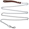 Durable Anti-Bite Metal Dog Chain Lead For Small Medium Large Dog Chain Leash Handle Leads Iron Chain PU Leather Pet Accessories