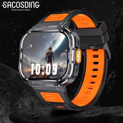 SACOSDING умные часы 2.0-дюймовый ультра большой экран светодиодный фонарик BT Calling AI Voice 400mAh мужские фитнес-спортивные трекеры умные часы