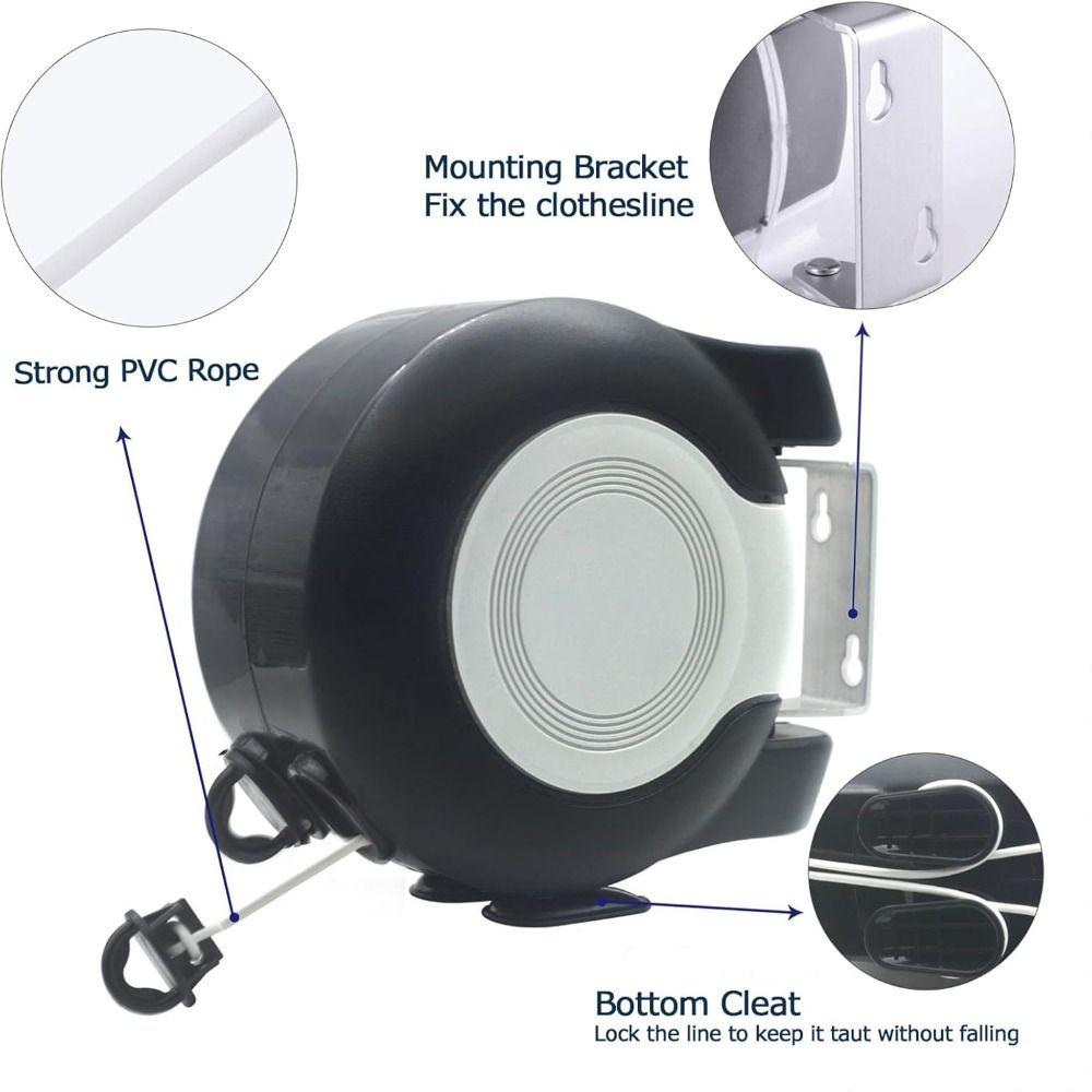 Maximum Drying Space Retractable Clothes Line Adjustable Double Drying Line Outdoor Use