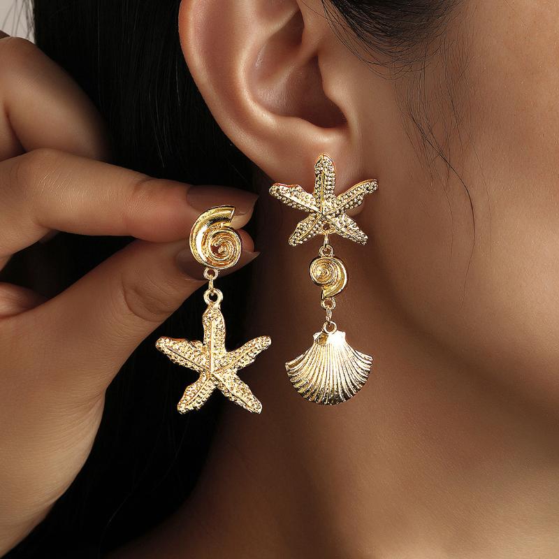 Новые серьги-пусеты с текстурой океанической раковины-преувеличения для женщин, модные аксессуары, персонализация, ювелирные серьги для повседневной носки