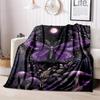 Night Garden Dreamy Purple Butterfly Mushroom Scene Blanket Home Decor Sofa Blanket Digital Printing Outdoor Plush Blanket Christmas Gifts
