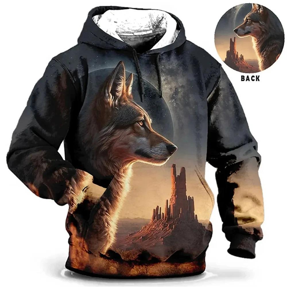 Винтажное мужское худи Tiger с 3D-принтом, модные топы с графикой животных, мужские футболки оверсайз в стиле стритвир с длинным рукавом