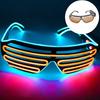 Light Up Neon Rave Glasses Flashing Shutter Glasses El Wire LED Sunglasses Glowing DJ Costumes for 80s Parties Music Festival