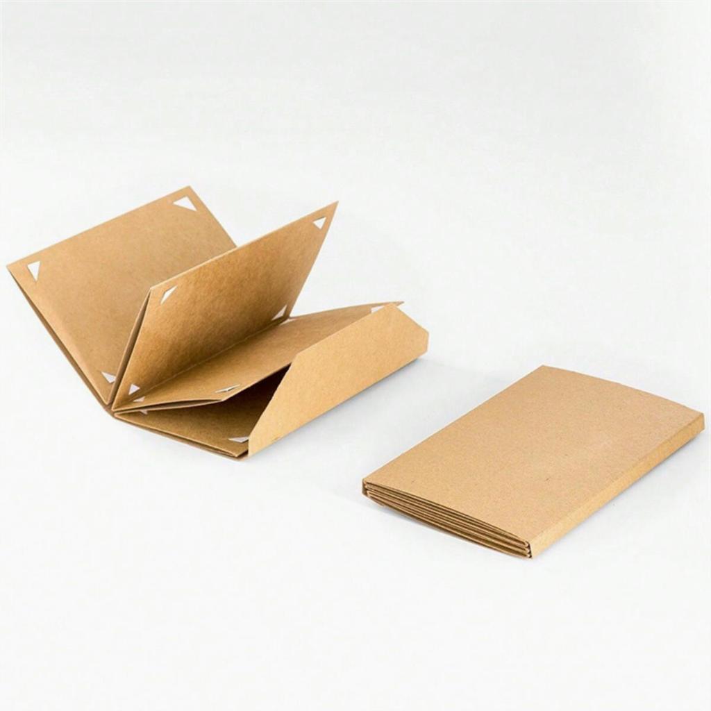 Creative Small Card Photo Postcard Storage Book Kraft Paper Folding DIY Handmade Packaging Folding Insert Blank Photo Album