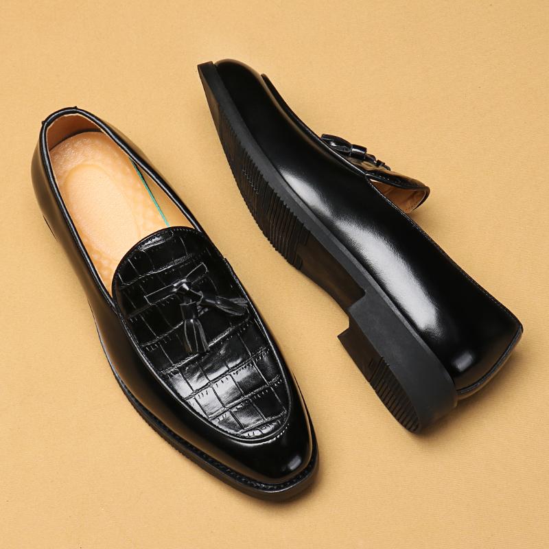 Мужские Модные Дизайнерские Лоферы с Кисточками Мужские Повседневные Кожаные Туфли Слипоны Мужские Вечерние Свадебные Уличные Балетки