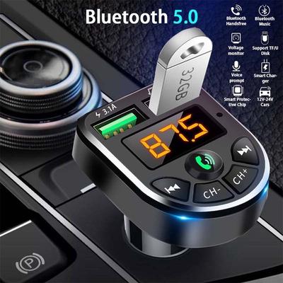 Bluetooth 5,0 FM-передатчик автомобильный комплект MP3 модулятор плеер беспроводной громкой связи аудио приемник Dual USB быстрое зарядное устройство 3.1A